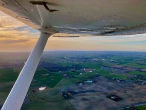South Sweden Flight Academy (SSFA) scenic shot out of Cessna window