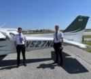 Jaesung Sohn (on the left) with Brenton Scott Martin (on the right) in front of Cessna 172 N527ND