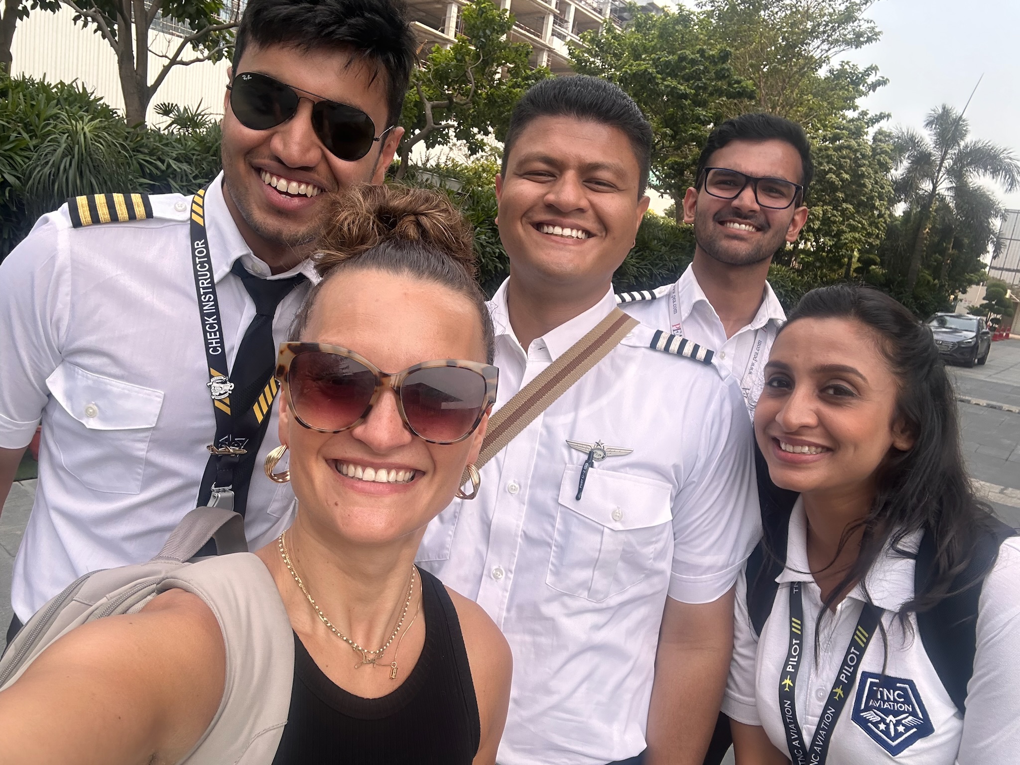 Amelie Coleman selfie with Tegvir Anand, Shashvat, Ashish Raj, and Karmisha from TNC