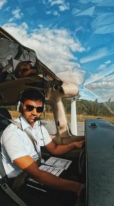 Ashish Raj photo during active flight waiting for takeoff in Cessna 172