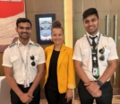 Ashish Raj(L), Amelie Coleman (M), and Tegvir Anand (R) photo before TNC Seminars in India in Grand Ballroom