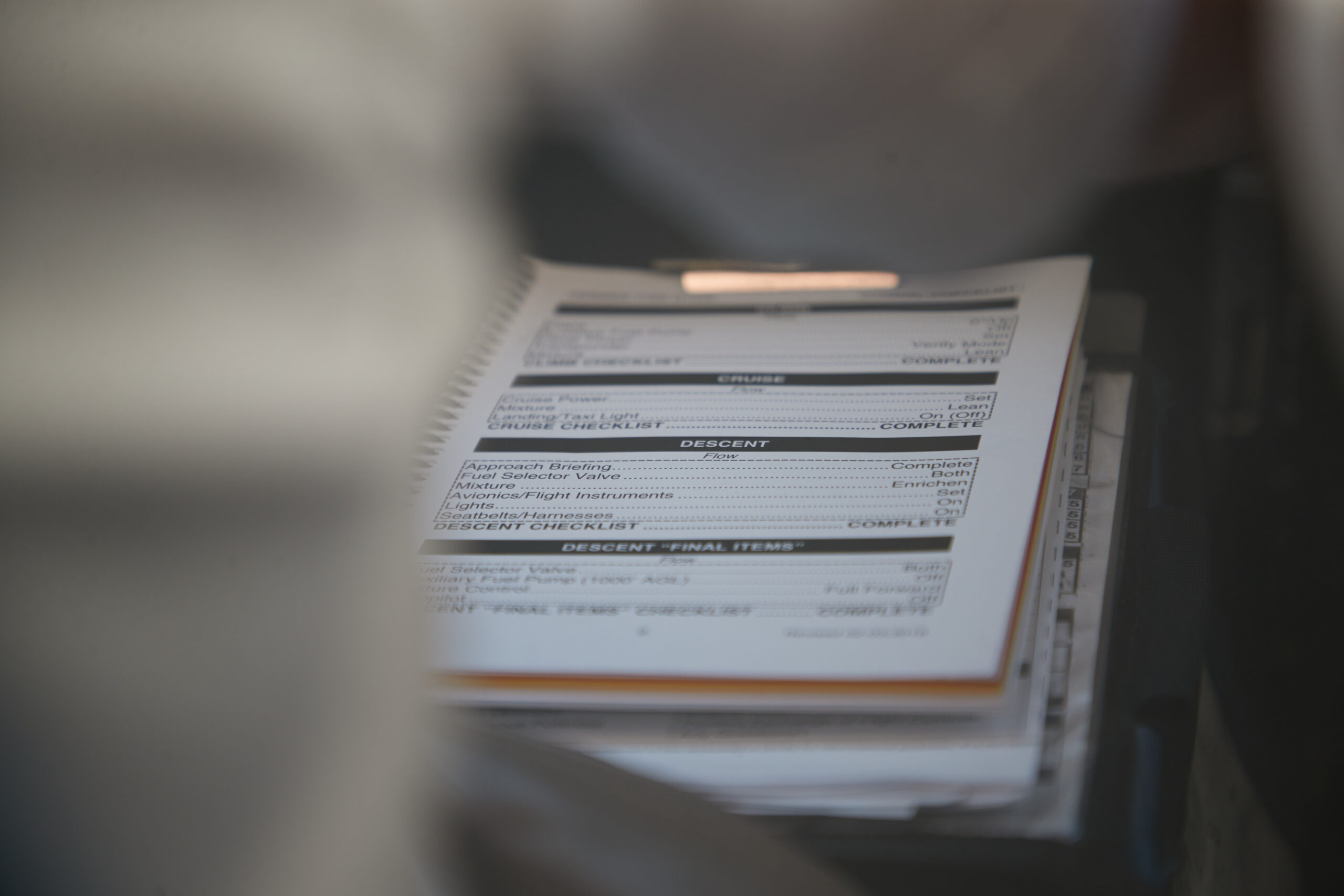a notepad with pilot terms on it