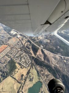 aerial view from cessna 172 mid flight