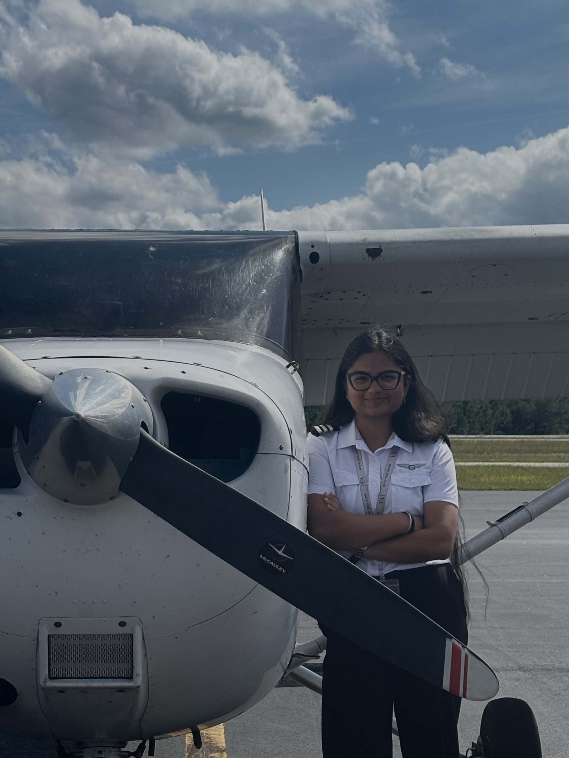 Parvanya Singh next to PEA Cessna 172
