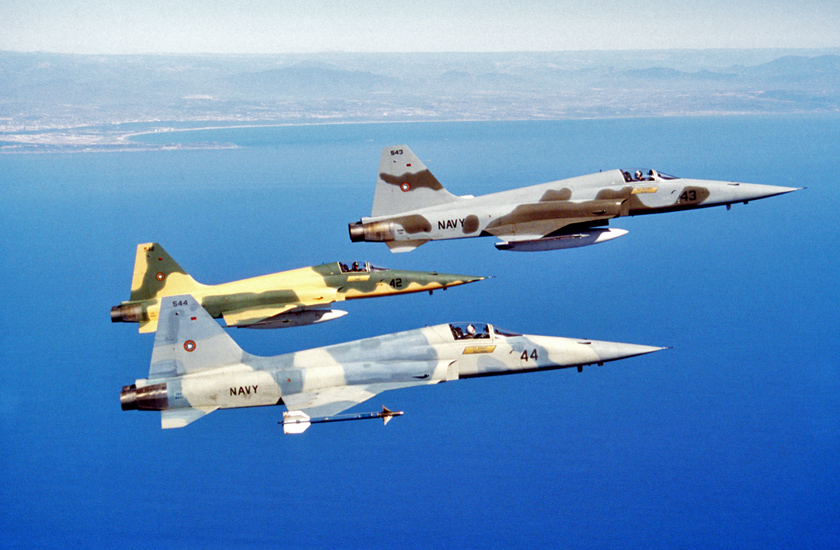 Baranek F-5s Topgun along coast